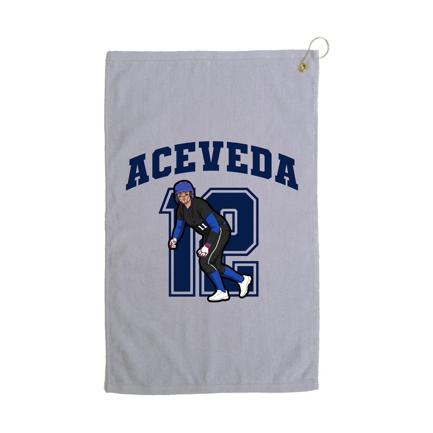 Golf Towel — Number in Grey