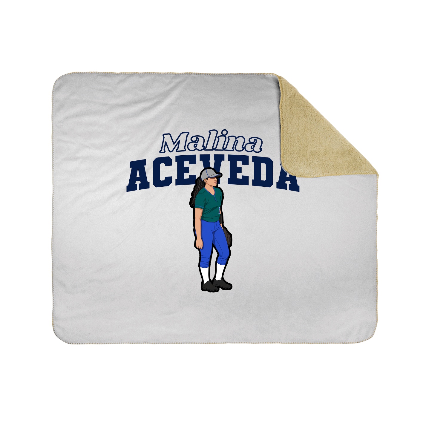 Throw Blanket — Name Arch in White