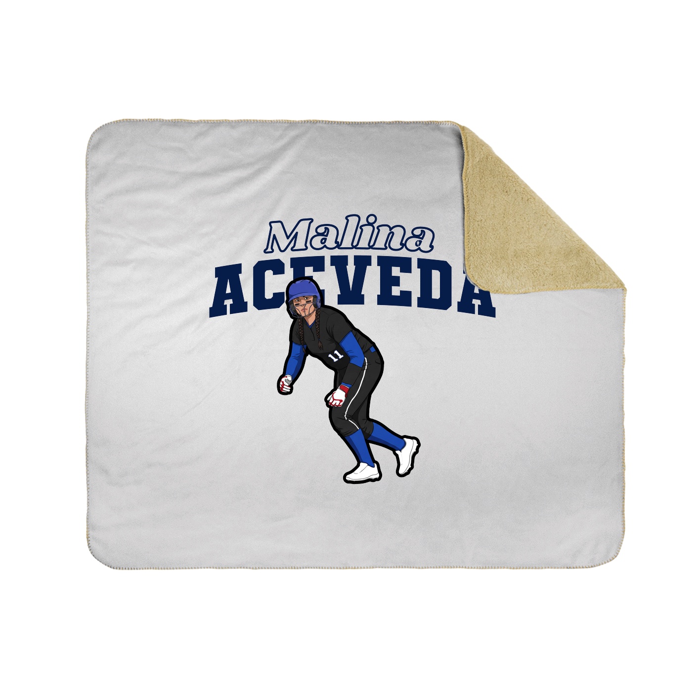Throw Blanket — Name Arch in White