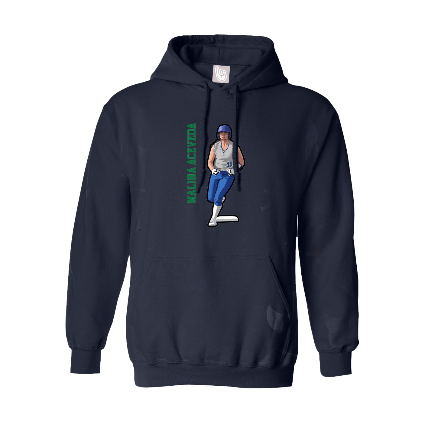 Youth Hoodie — Name Vertical in Navy