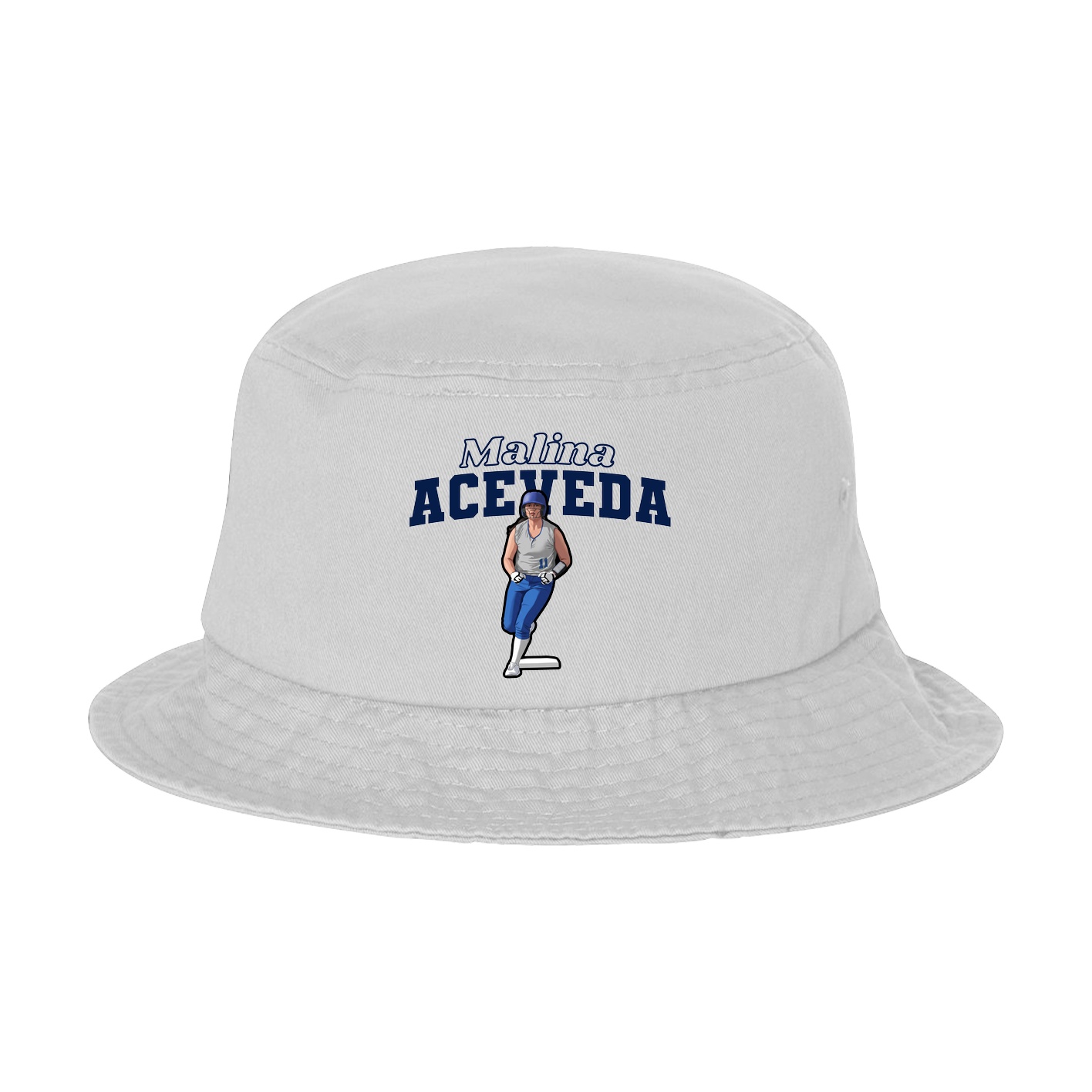 Bucket Cap — Name Arch in White