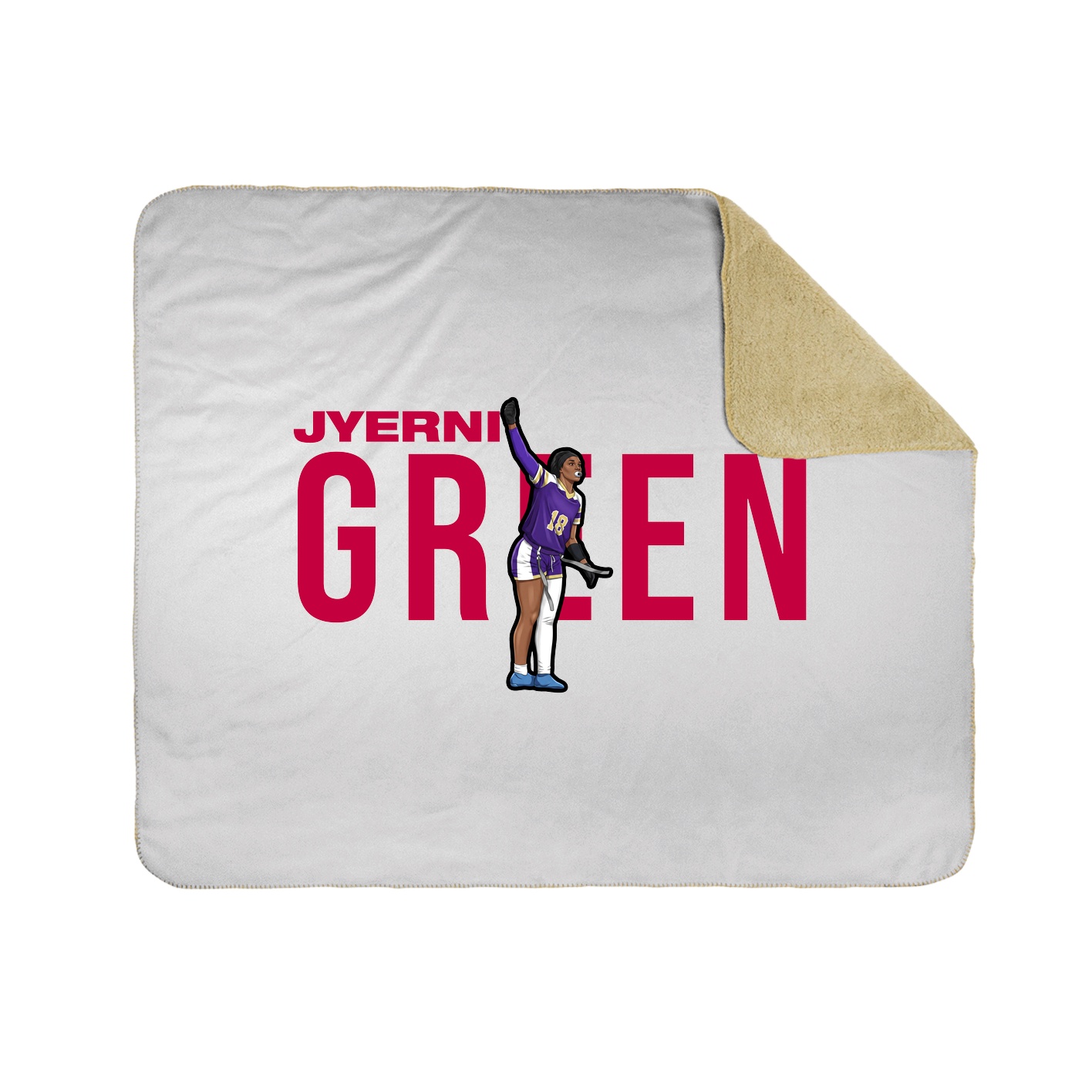 Throw Blanket — Player Name in White