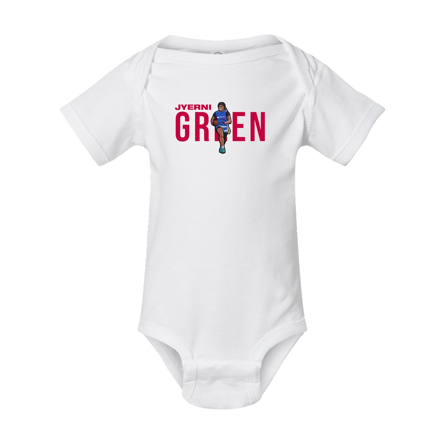 Baby Onesie — Player Name in White