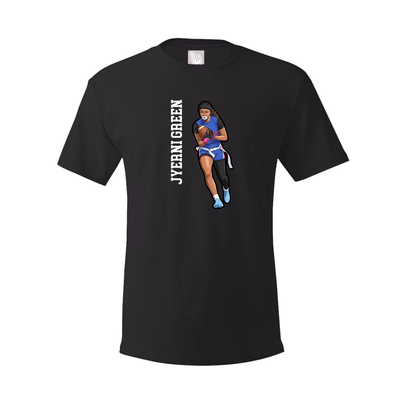 Youth Tee — Name Vertical in Black