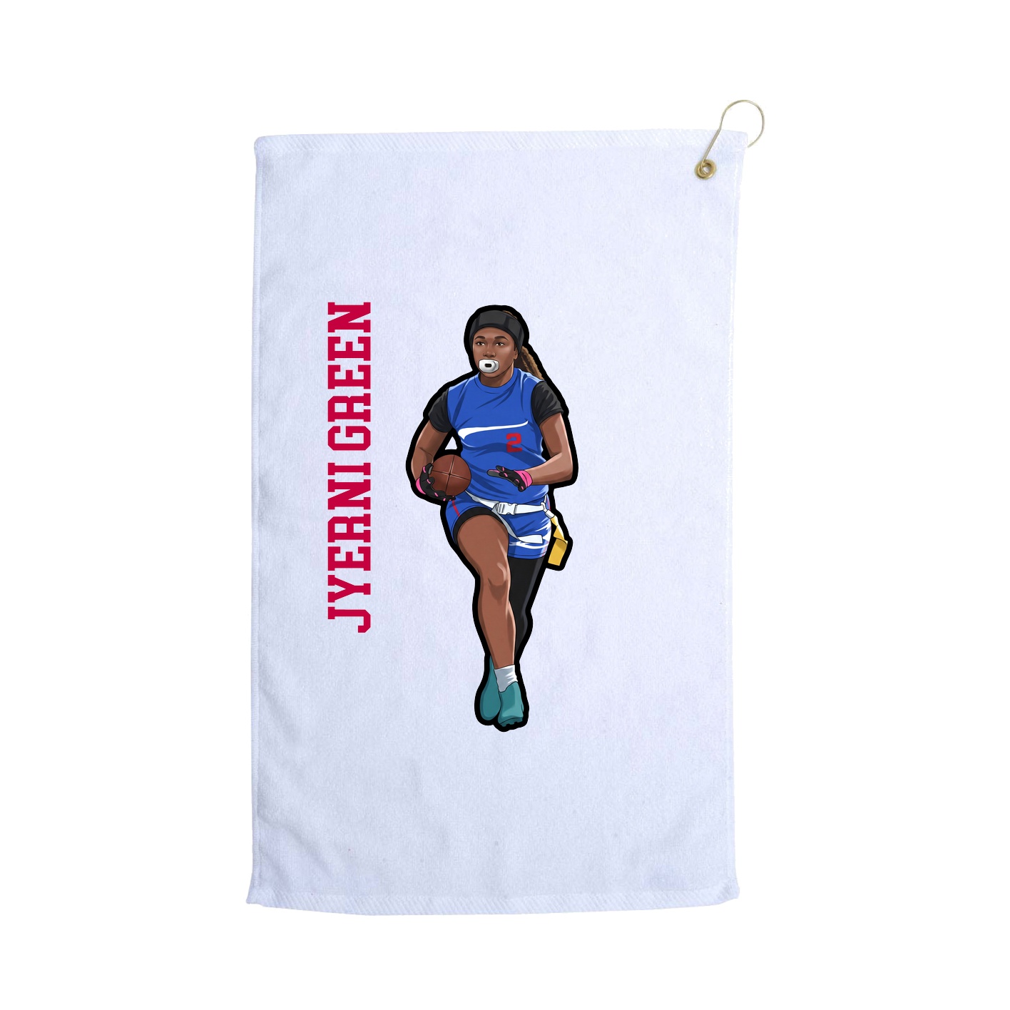 Golf Towel — Name Vertical in White