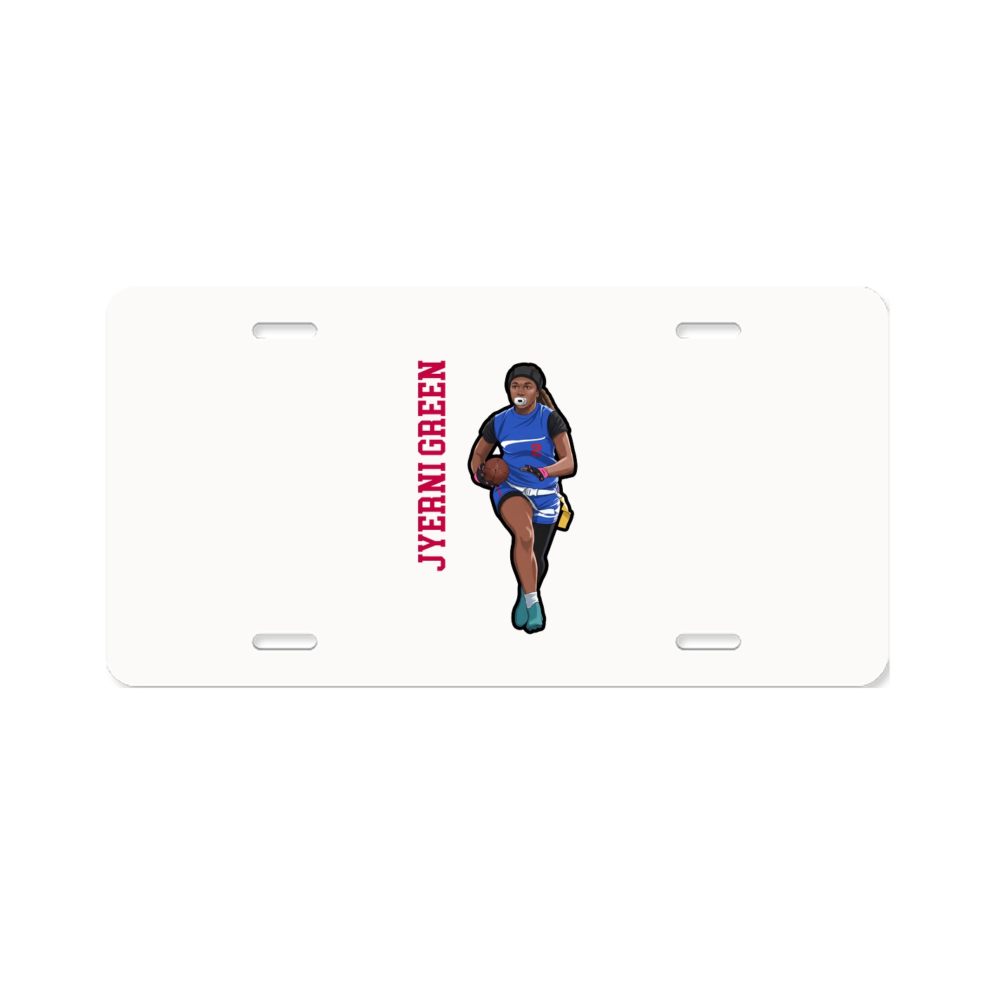 License Plate — Name Vertical in Classic