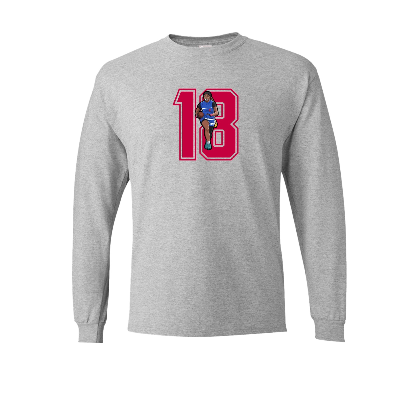 Long Sleeve Tee — Number in Grey