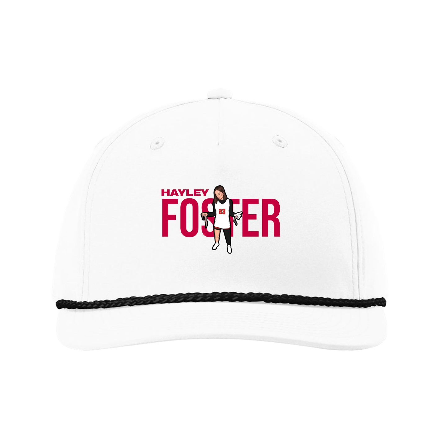 Five-Panel Classic Rope Cap — Player Name in White