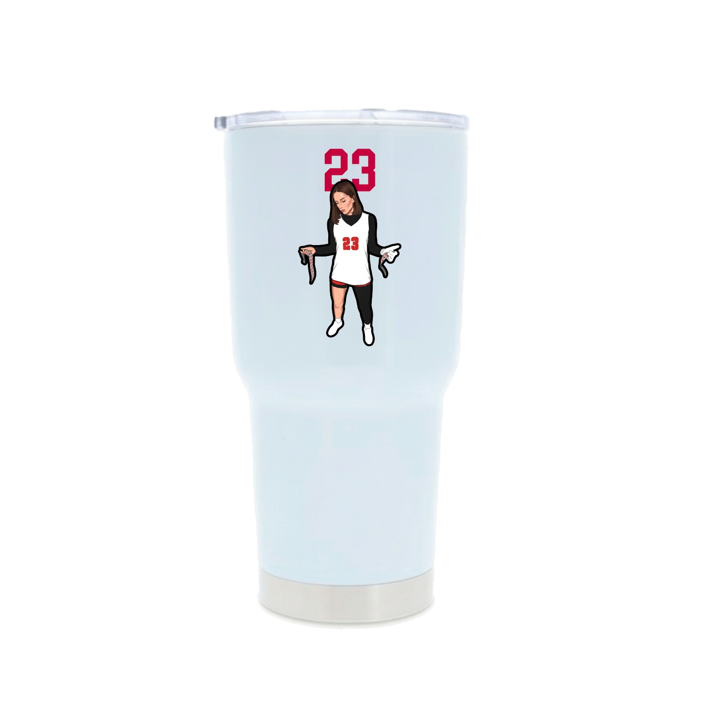 30oz Stainless Steel Tumbler — Number Top in White
