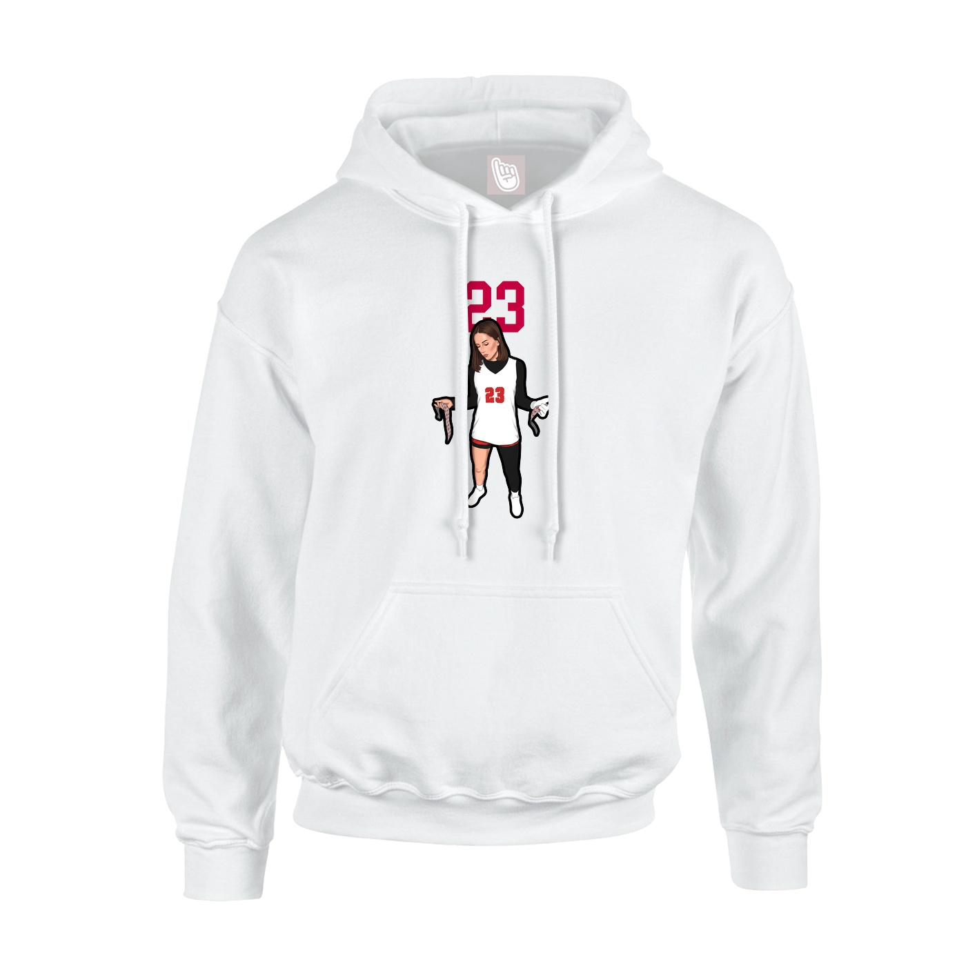 Youth Hoodie — Number Top in White