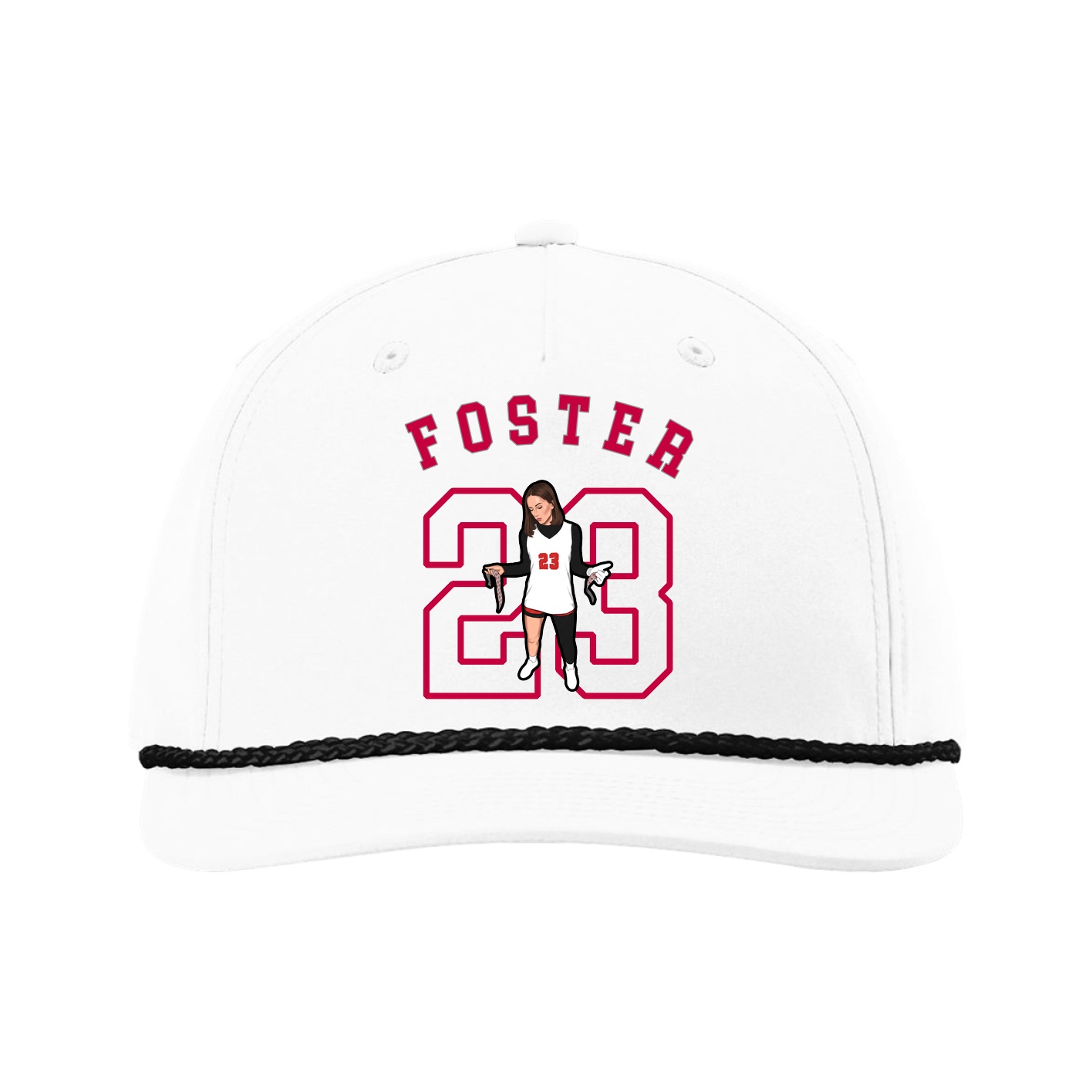 Five-Panel Classic Rope Cap — Shirsey Arch in White