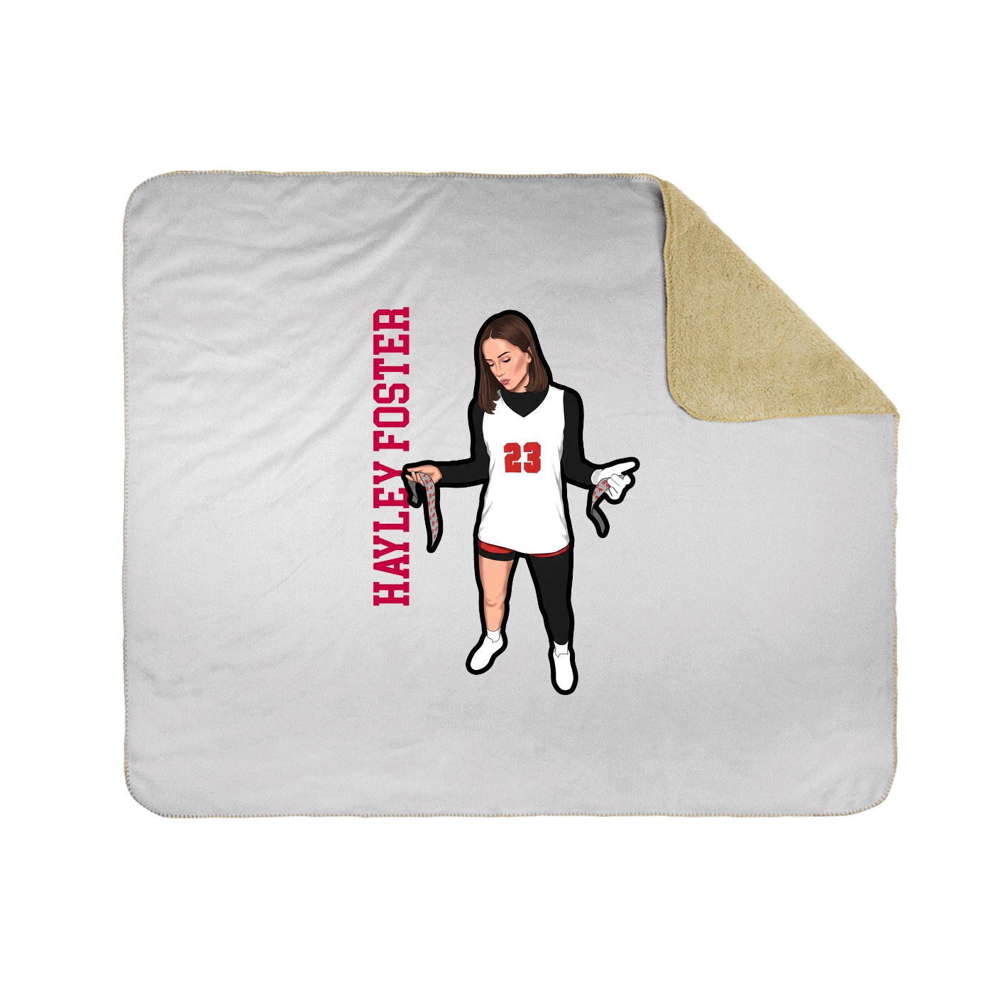 Throw Blanket — Name Vertical in White