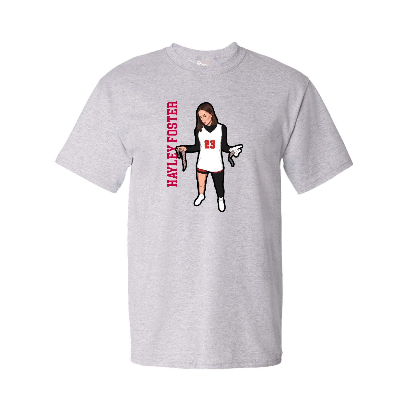 Tee — Name Vertical in Grey