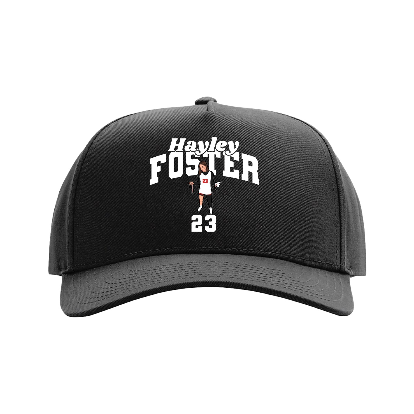 Full Fabric Five-Panel Champ Cap — Signature Arch in Black