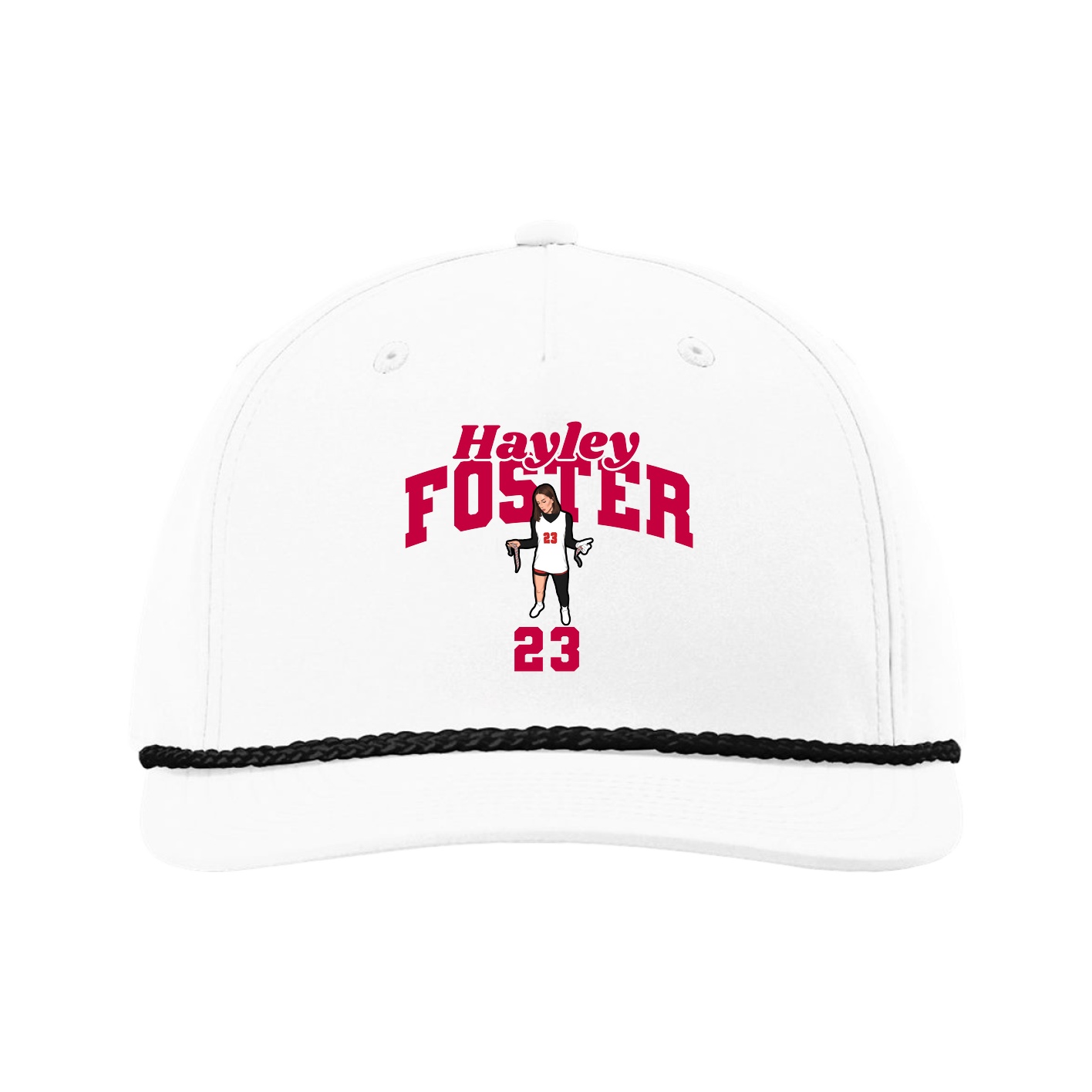 Five-Panel Classic Rope Cap — Signature Arch in White