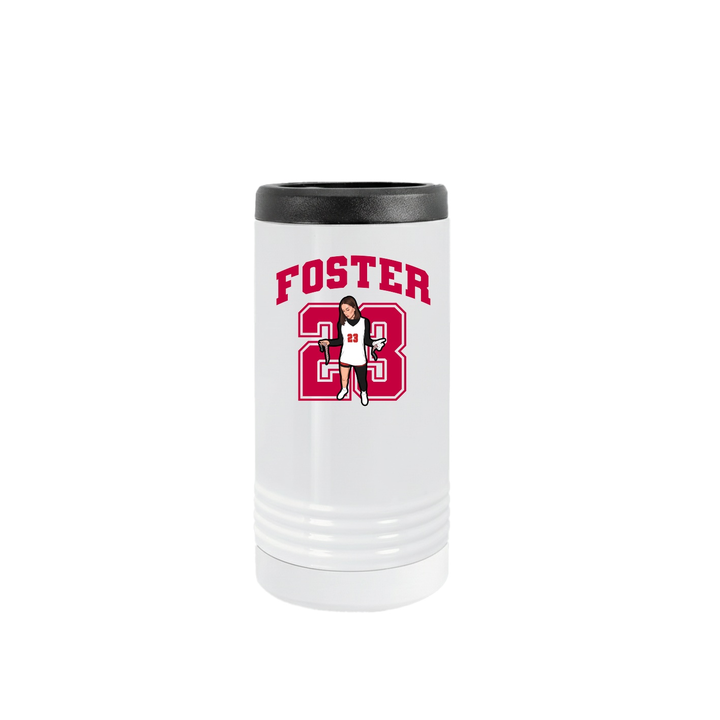 Slim Beverage Holder — Number in White