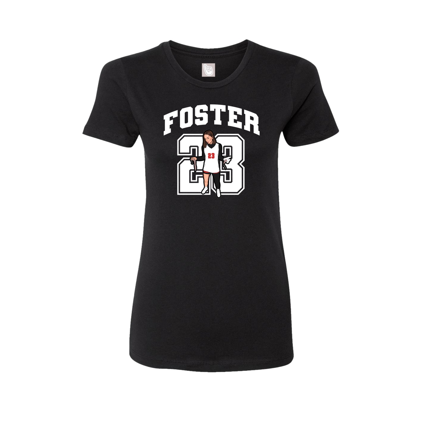 Fitted Women's Tee — Number in Black