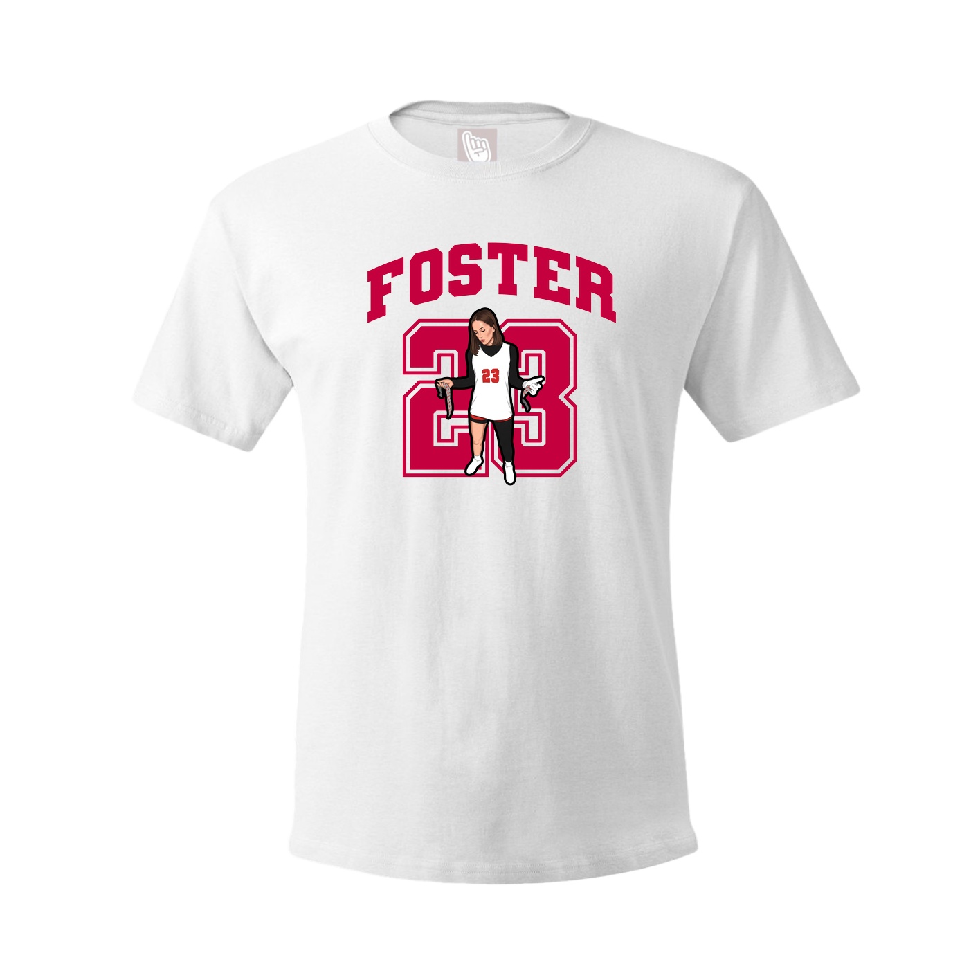 Youth Tee — Number in White