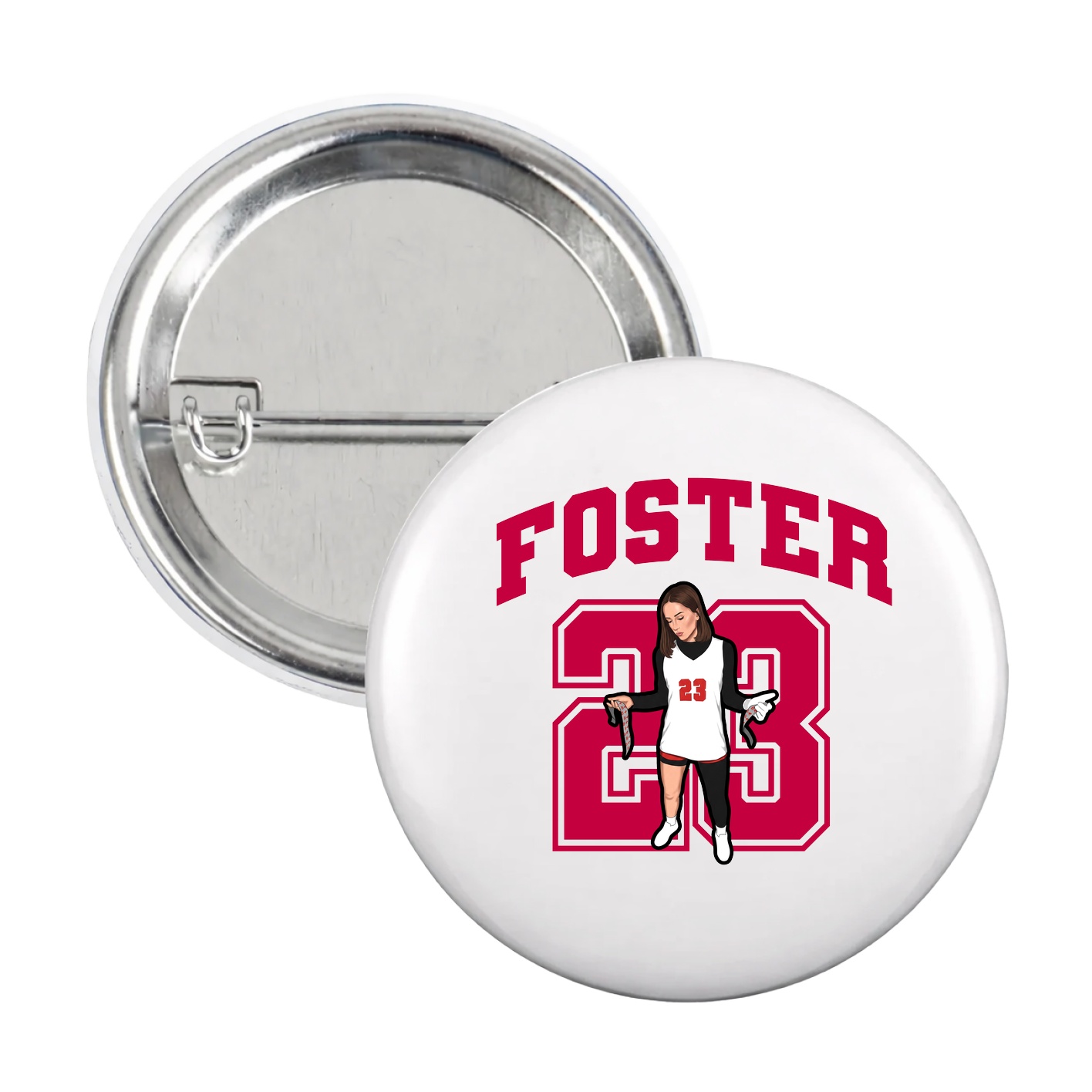 Game Day Button — Number in White