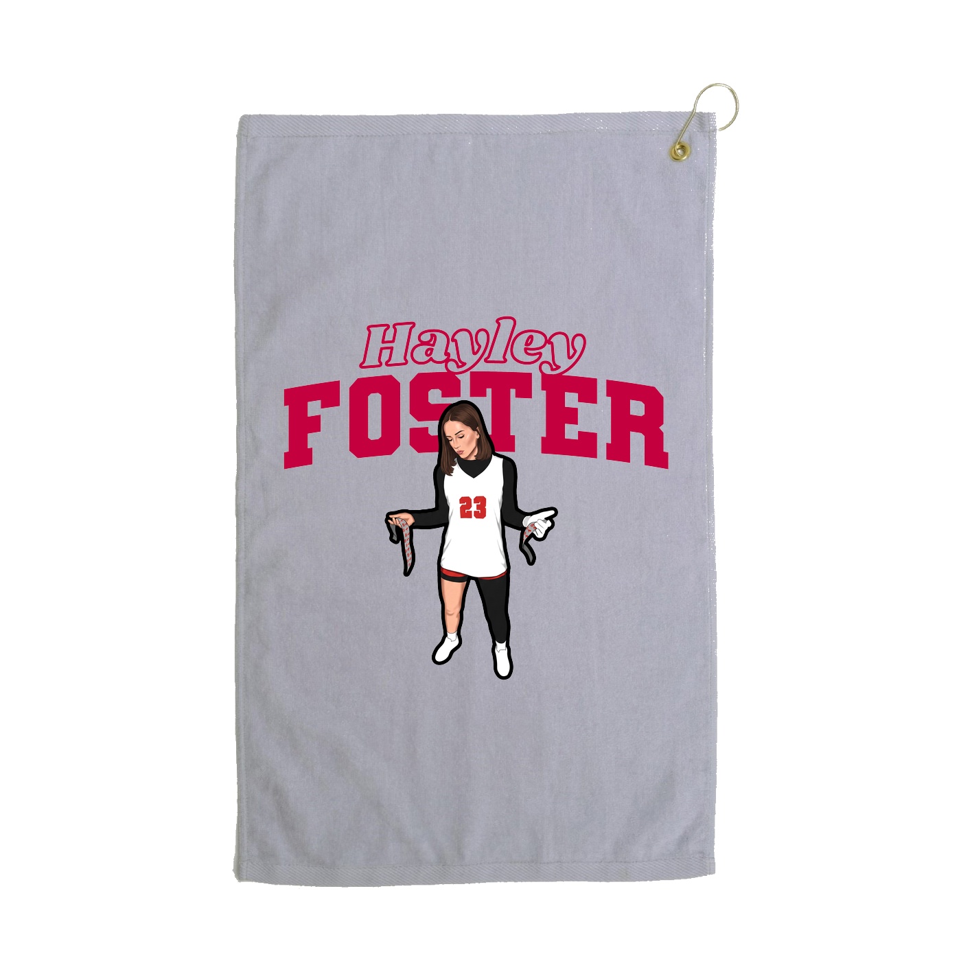 Golf Towel — Name Arch in Grey