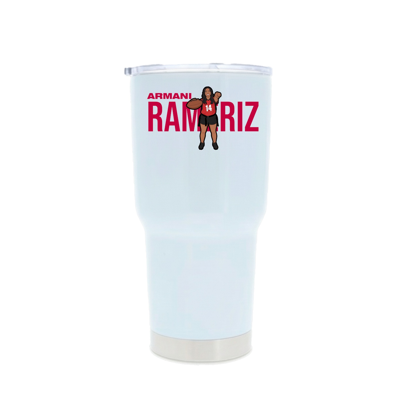 30oz Stainless Steel Tumbler — Player Name in White