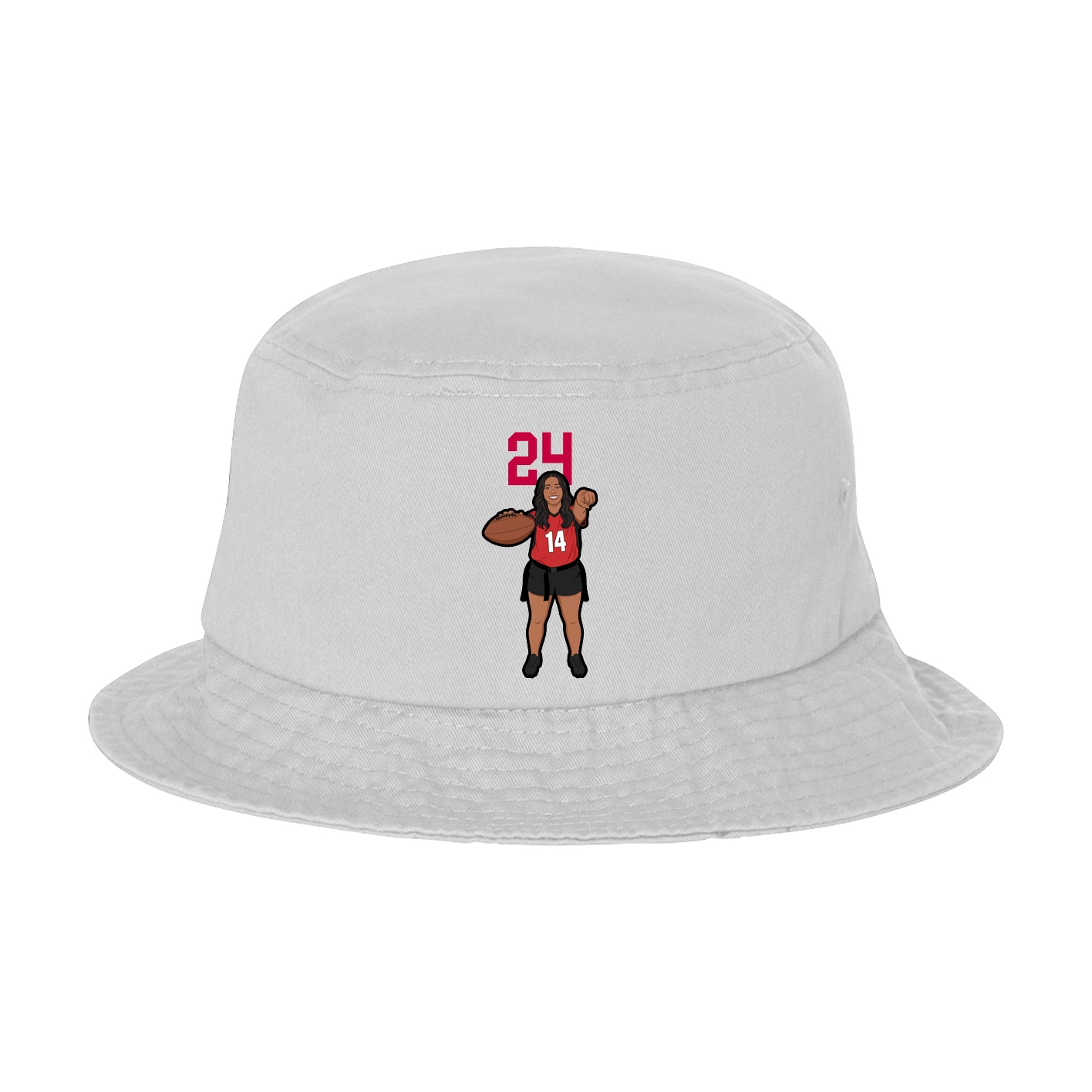 Bucket Cap — Number Top in White