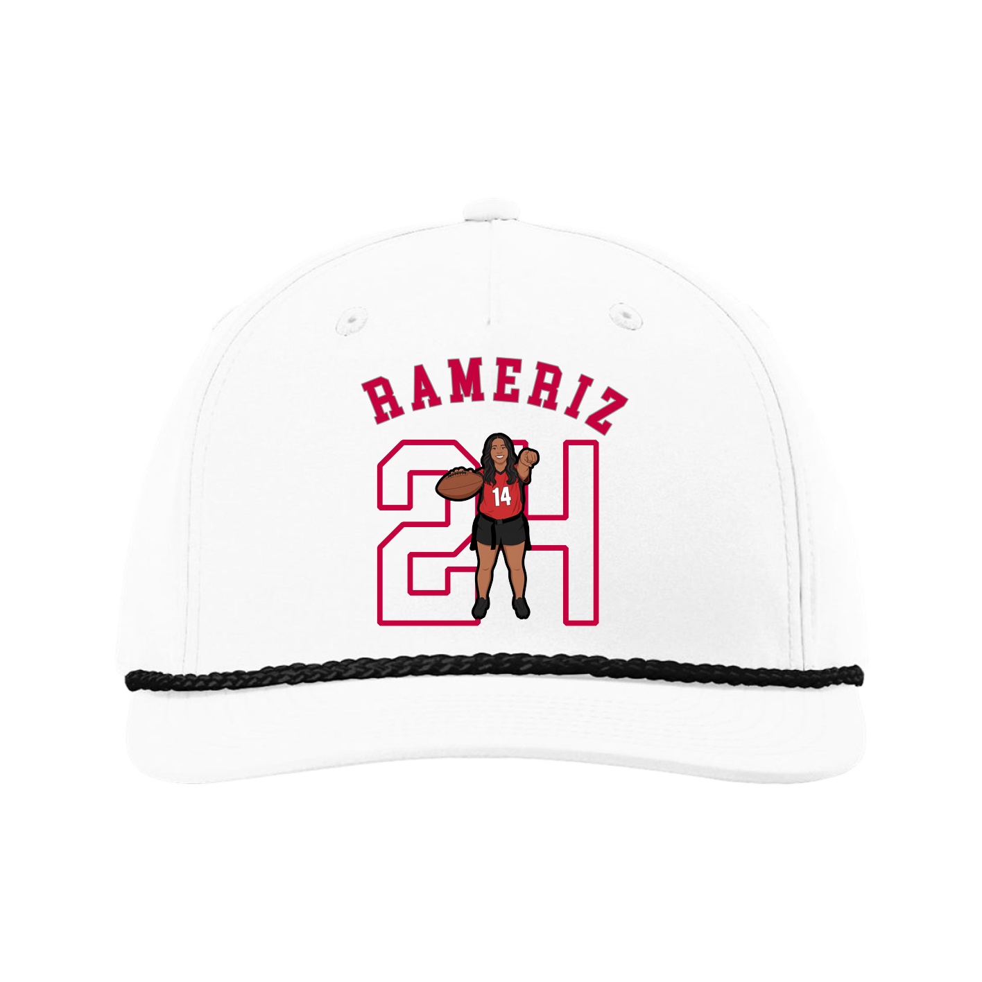 Five-Panel Classic Rope Cap — Shirsey Arch in White