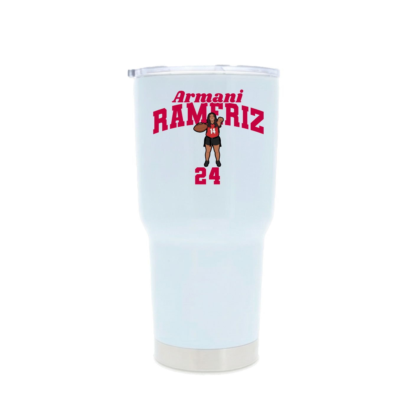30oz Stainless Steel Tumbler — Signature Arch in White