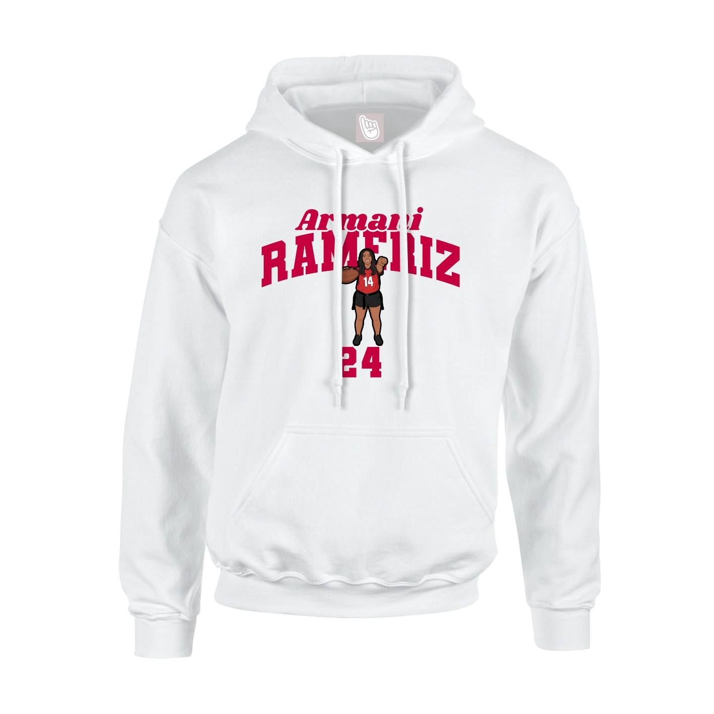 Youth Hoodie — Signature Arch in White