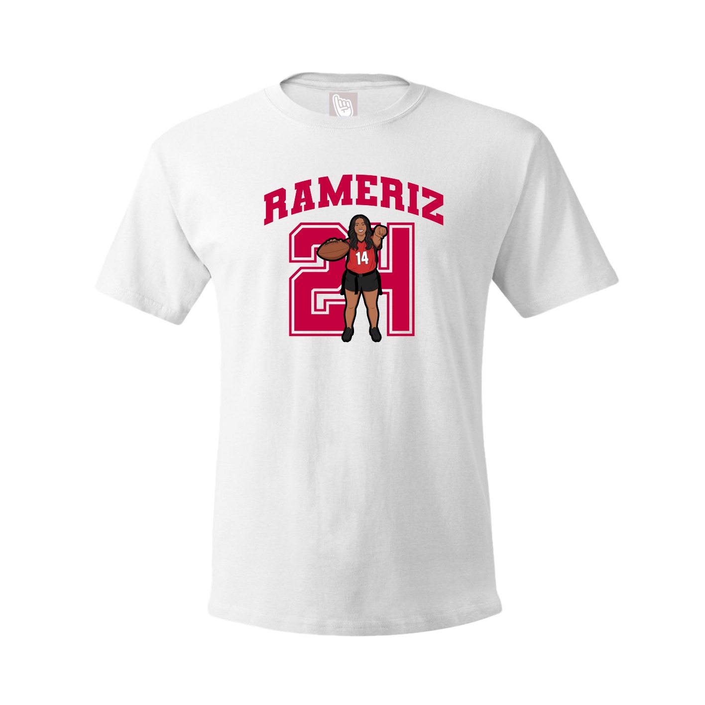 Youth Tee — Number in White