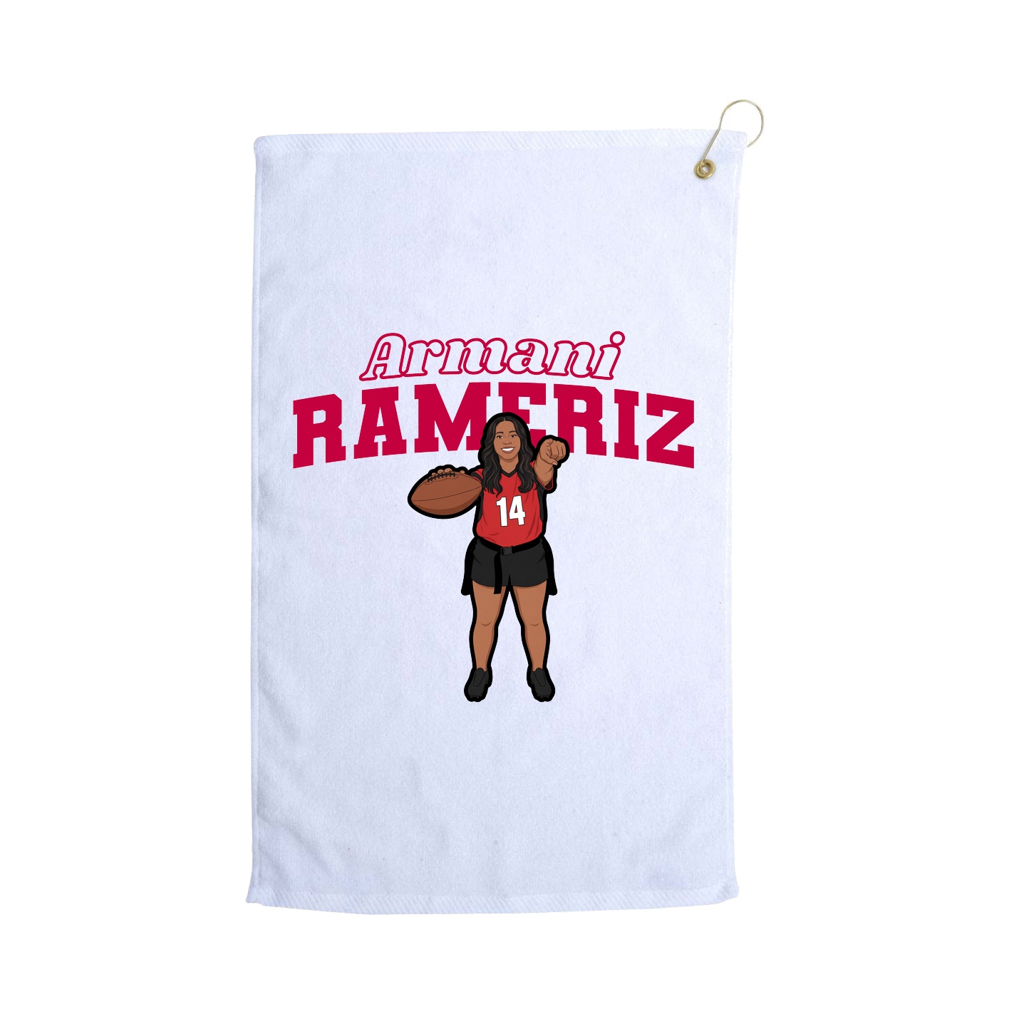 Golf Towel — Name Arch in White