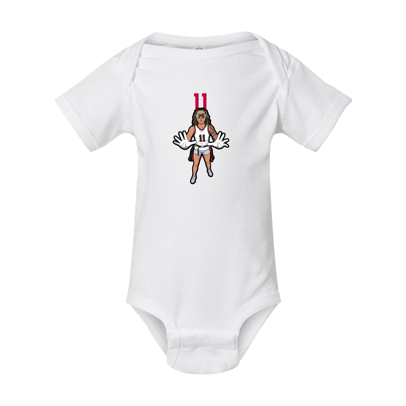 Baby Onesie — Number Top in White