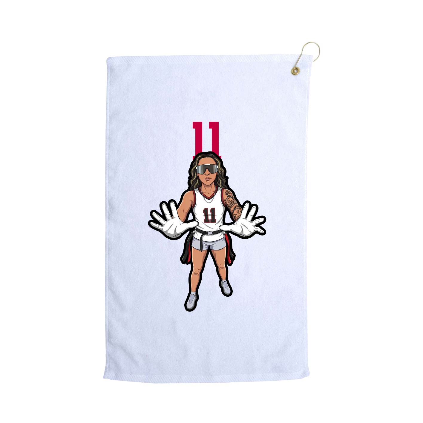 Golf Towel — Number Top in White