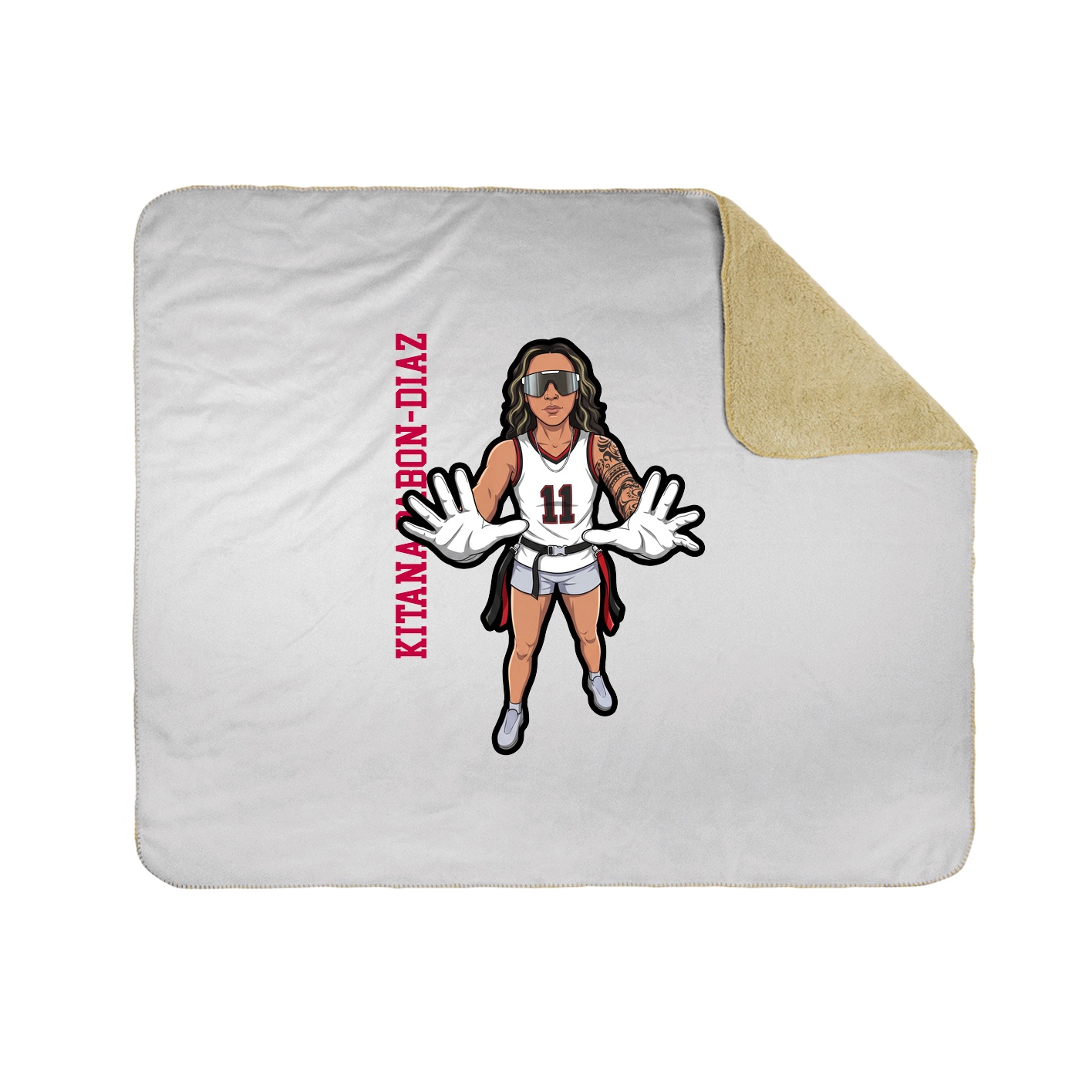 Throw Blanket — Name Vertical in White
