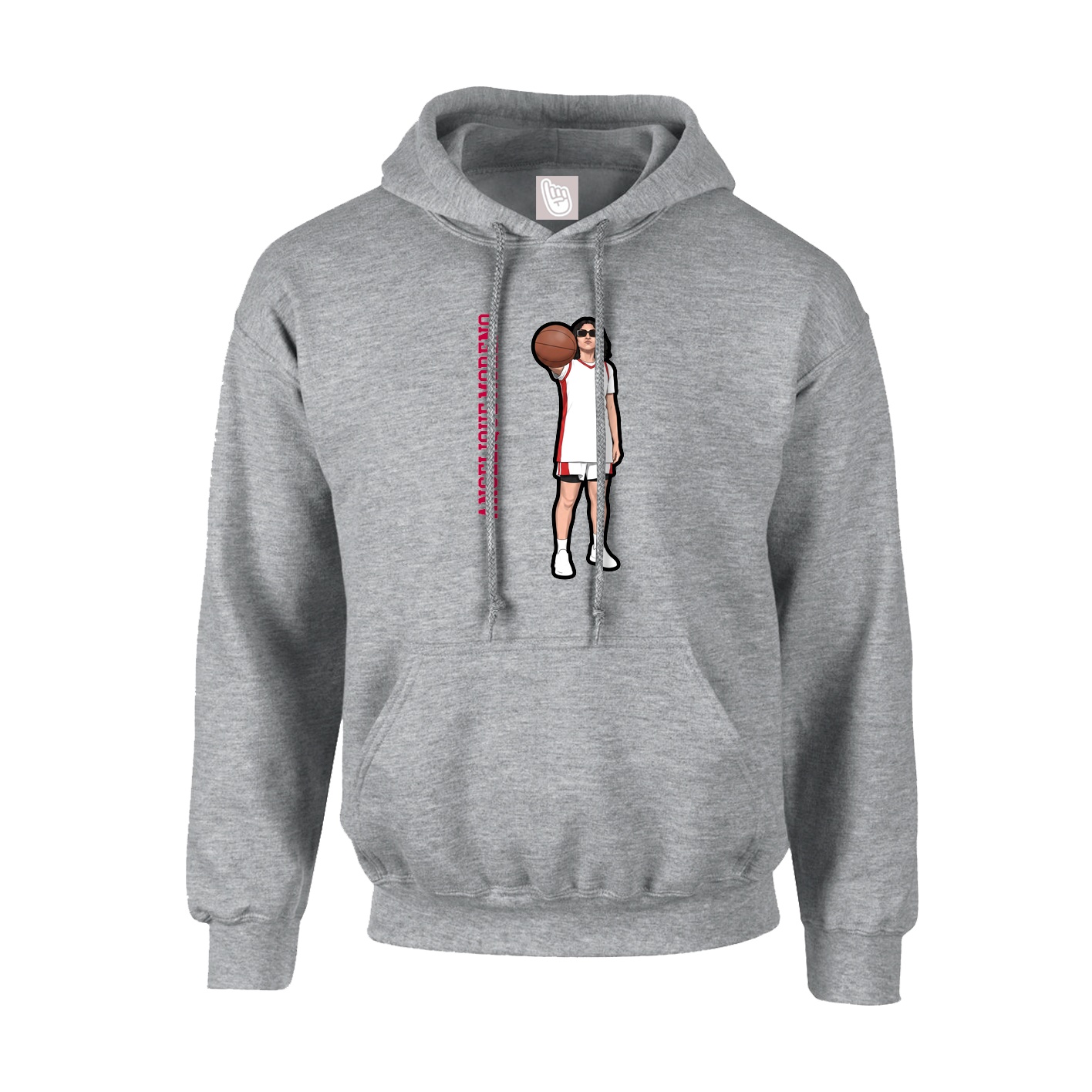 Hoodie — Name Vertical in Grey