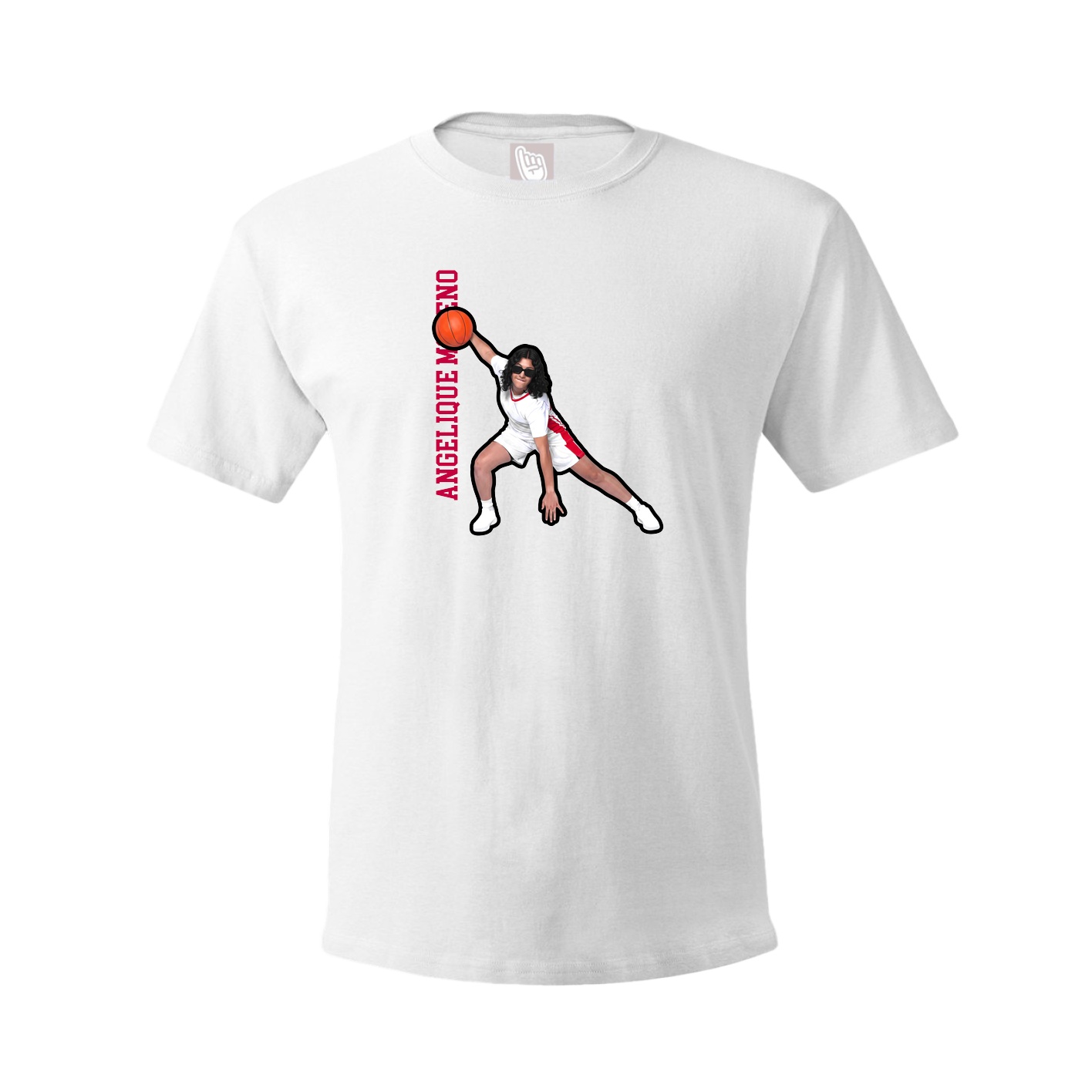 Tee — Name Vertical in White