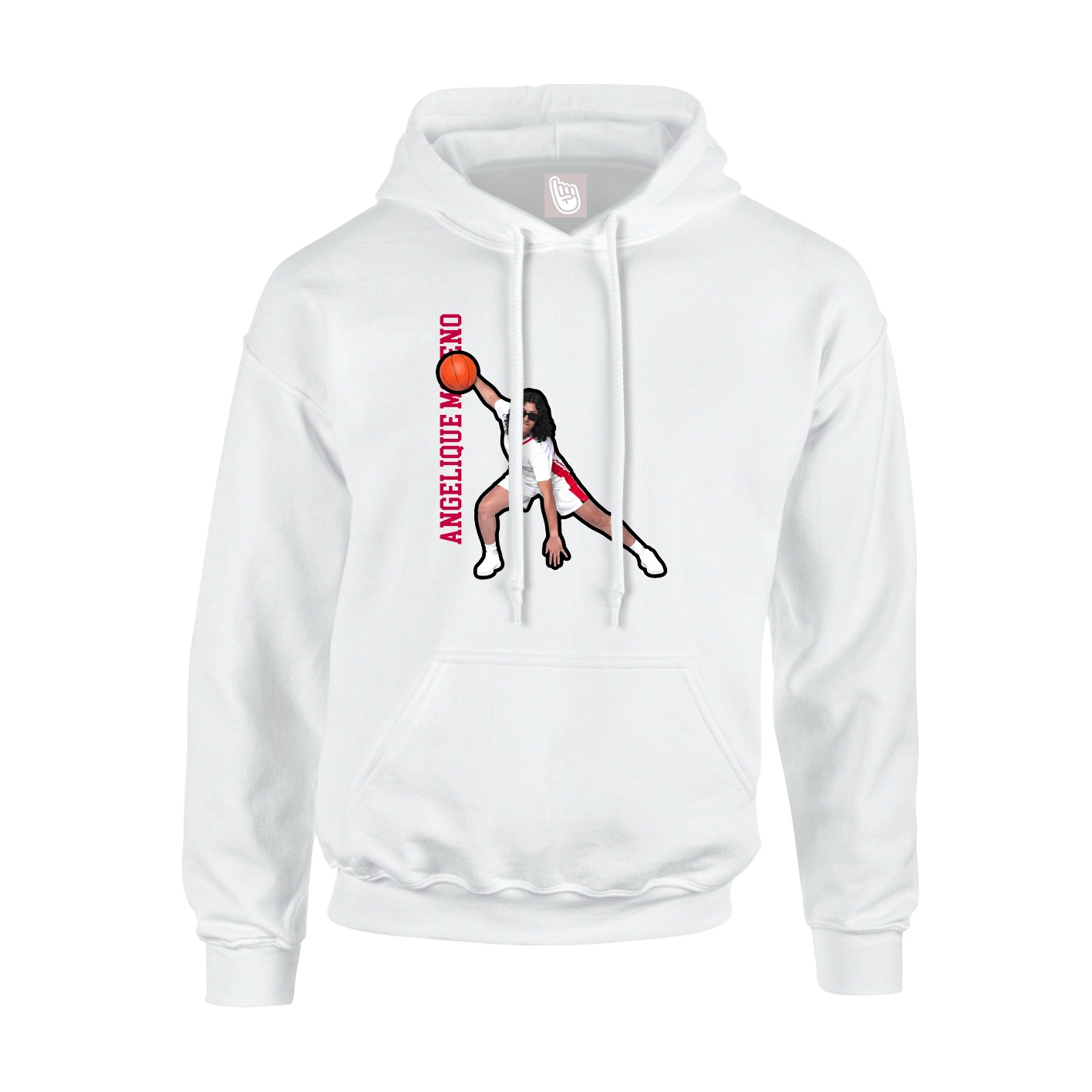 Youth Hoodie — Name Vertical in White