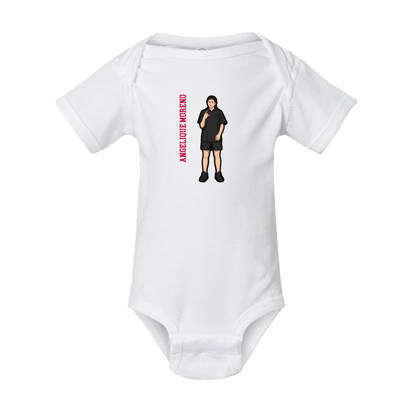Baby Onesie — Name Vertical in White