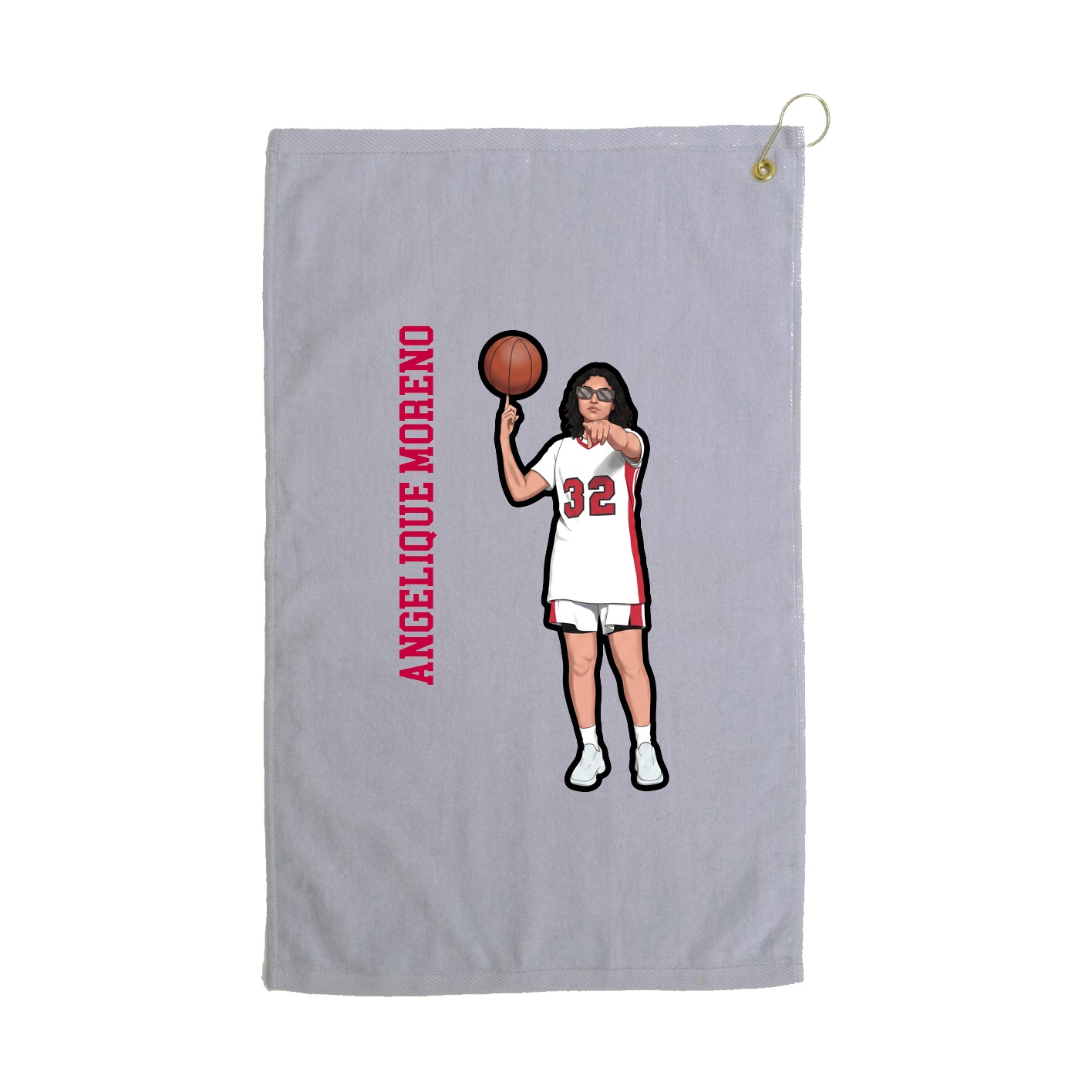 Golf Towel — Name Vertical in Grey