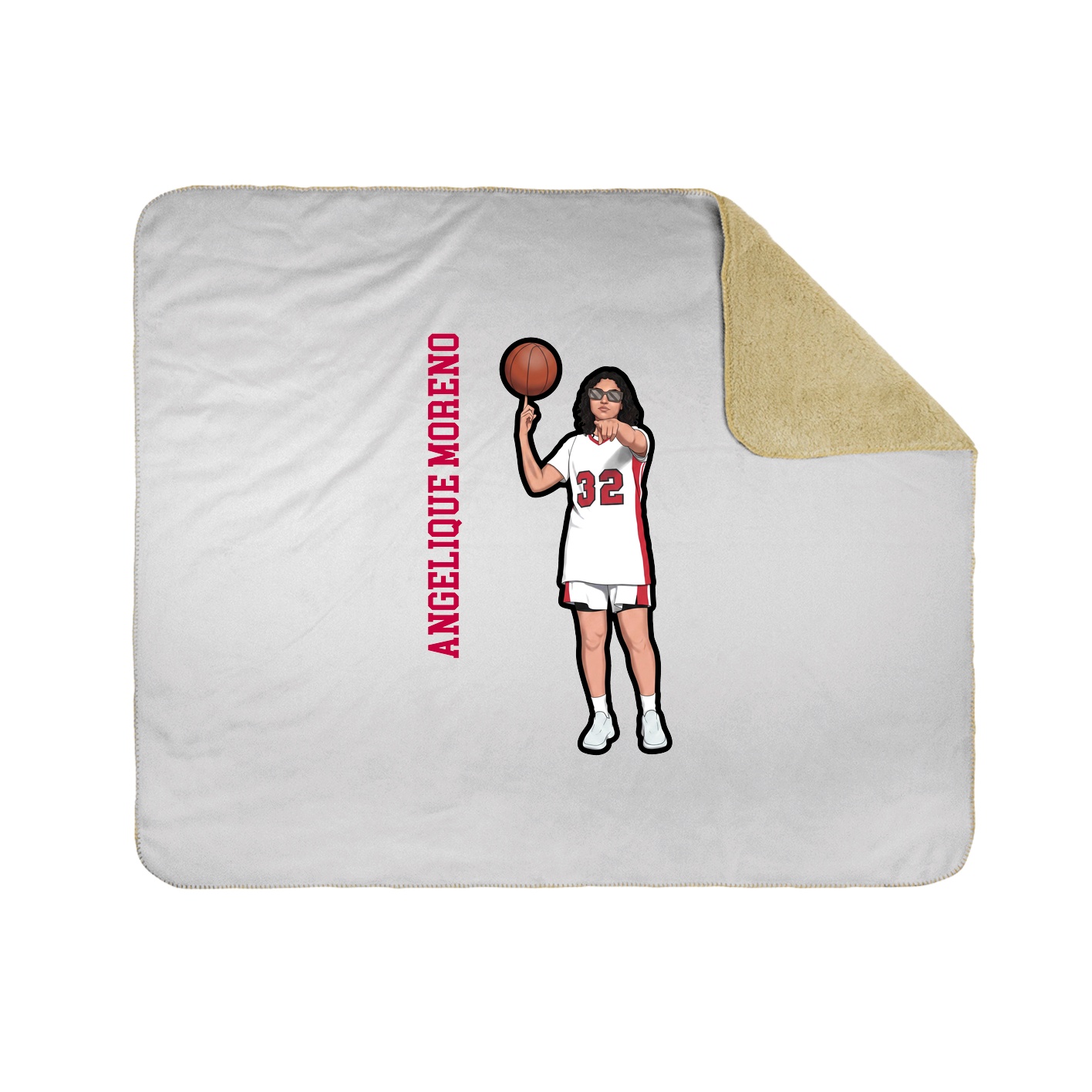 Throw Blanket — Name Vertical in White