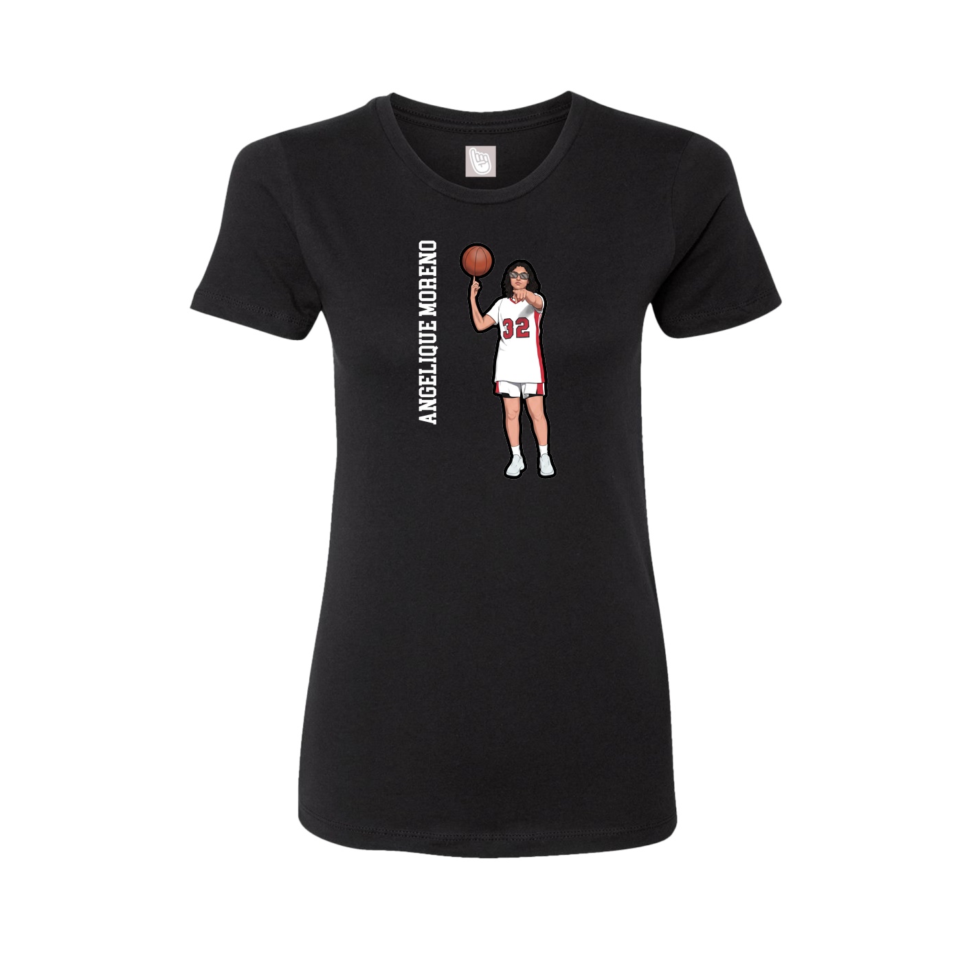 Womens Tee — Name Vertical in Black