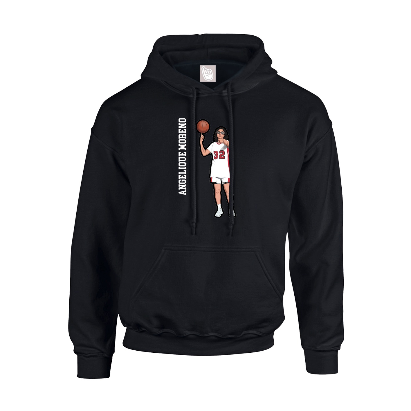 Youth Hoodie — Name Vertical in Black