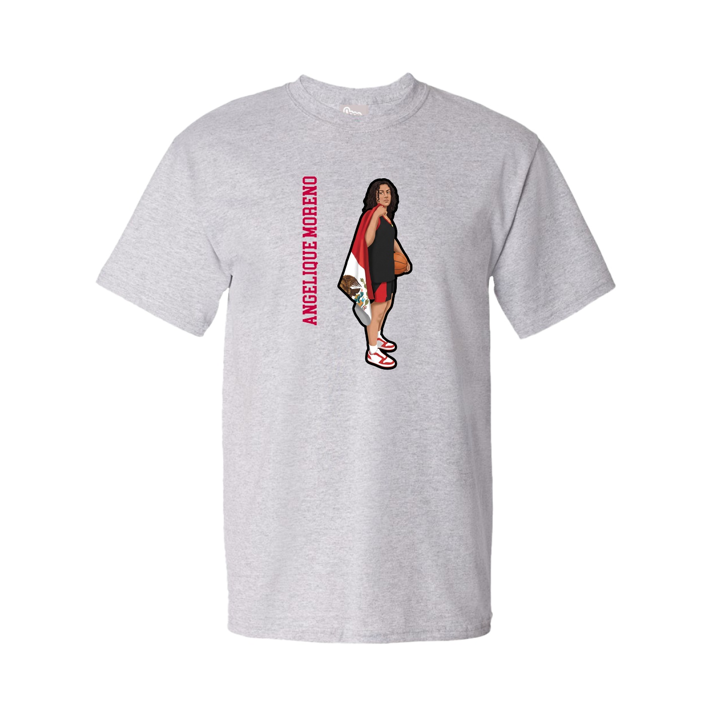 Youth Tee — Name Vertical in Grey