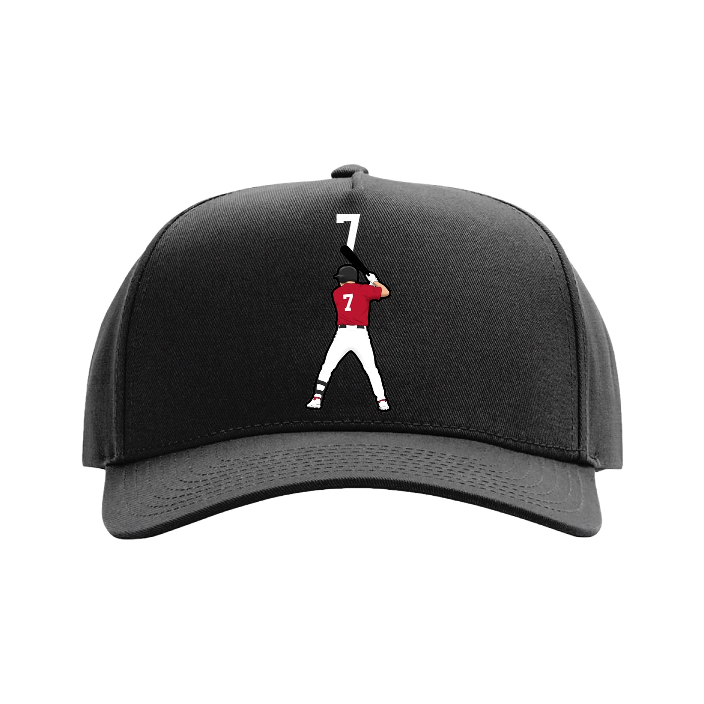 Full Fabric Five-Panel Champ Cap — Number Top in Black