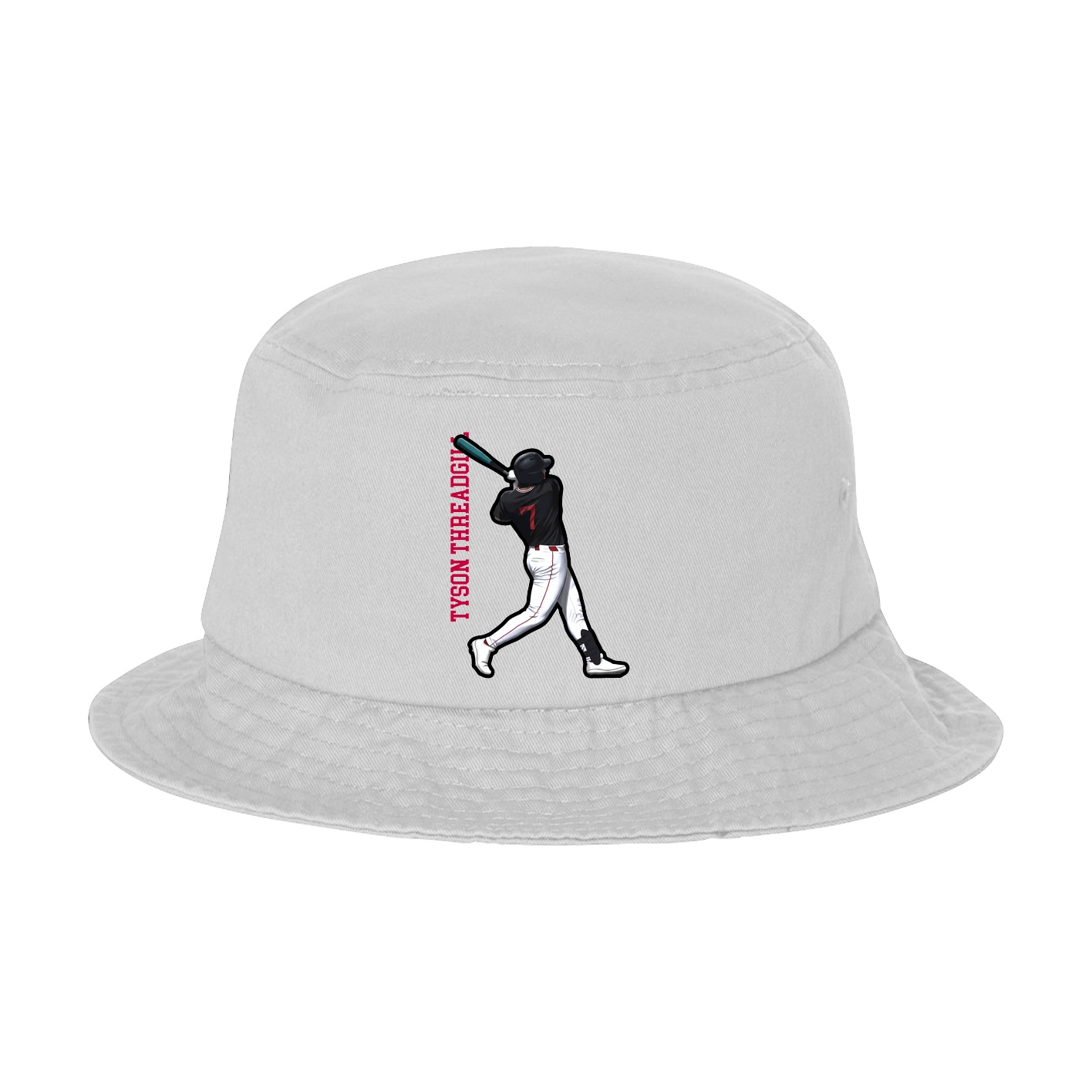 Bucket Cap — Name Vertical in White