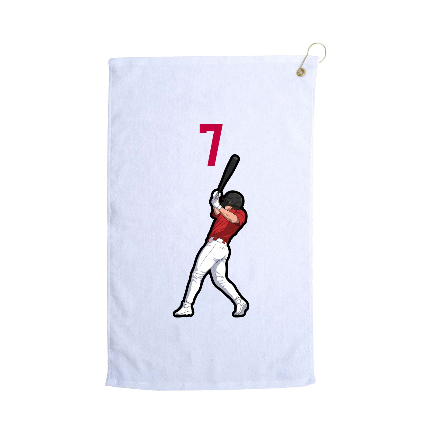Golf Towel — Number Top in White