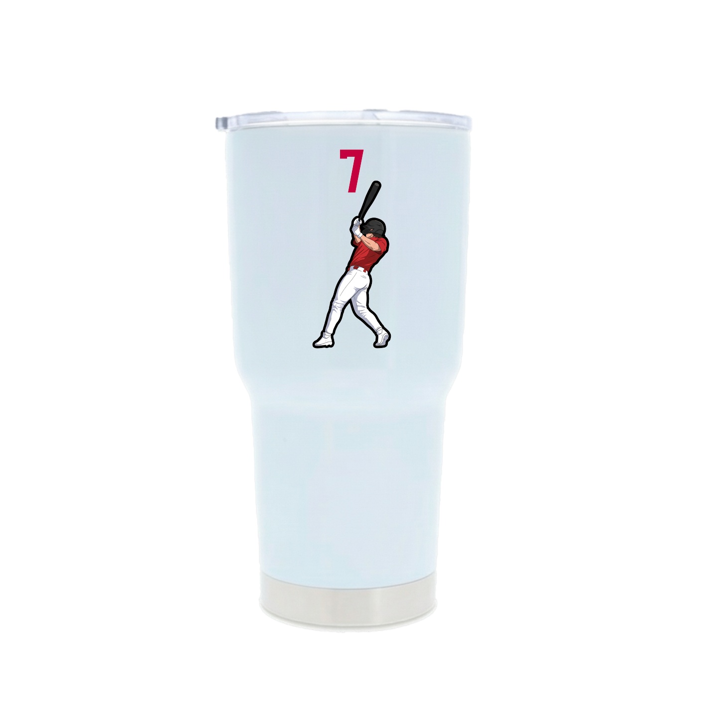 30oz Stainless Steel Tumbler — Number Top in White