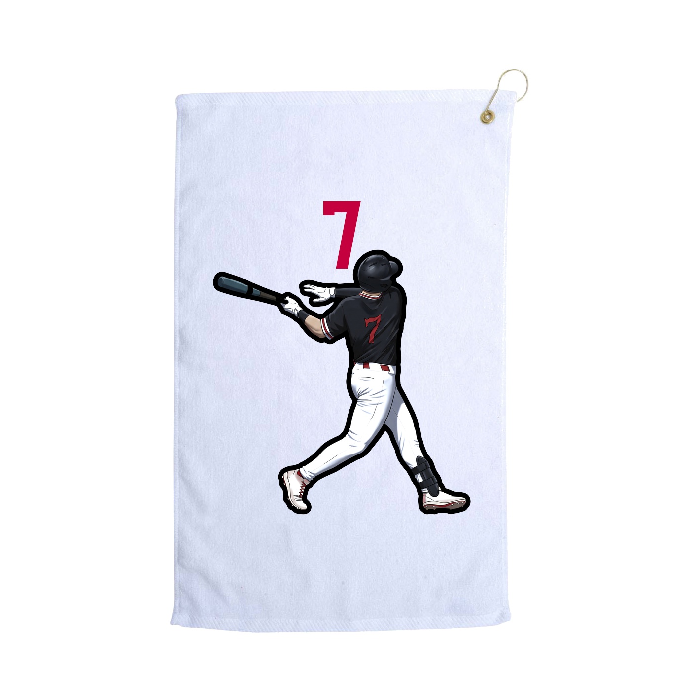 Golf Towel — Number Top in White