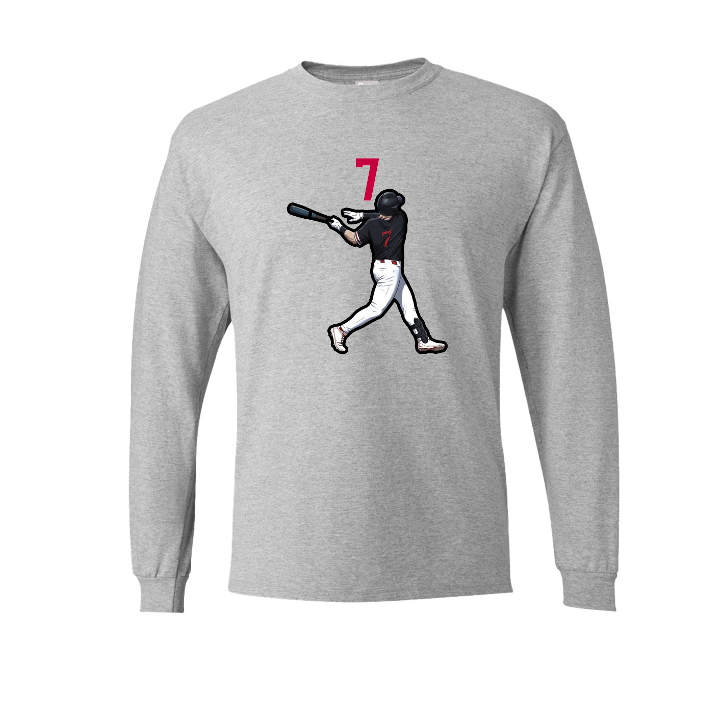 Long Sleeve Tee — Number Top in Grey