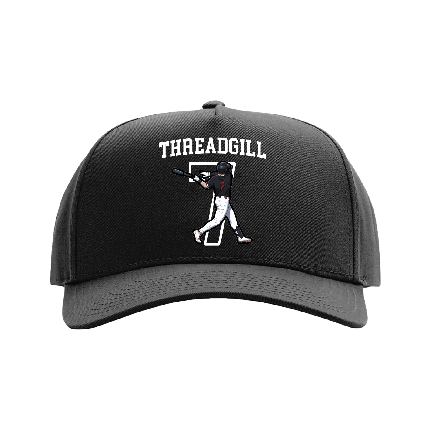 Full Fabric Five-Panel Champ Cap — Shirsey in Black